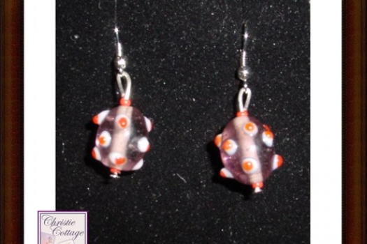 Purple Focal Bead Earrings on Gold Wires or Silver Wires