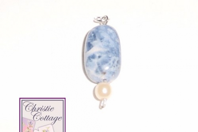 Pendant - Sodalite Pendant - Pearl - Silver